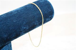 14K Rope Chain Bracelet Yellow Gold 10.5